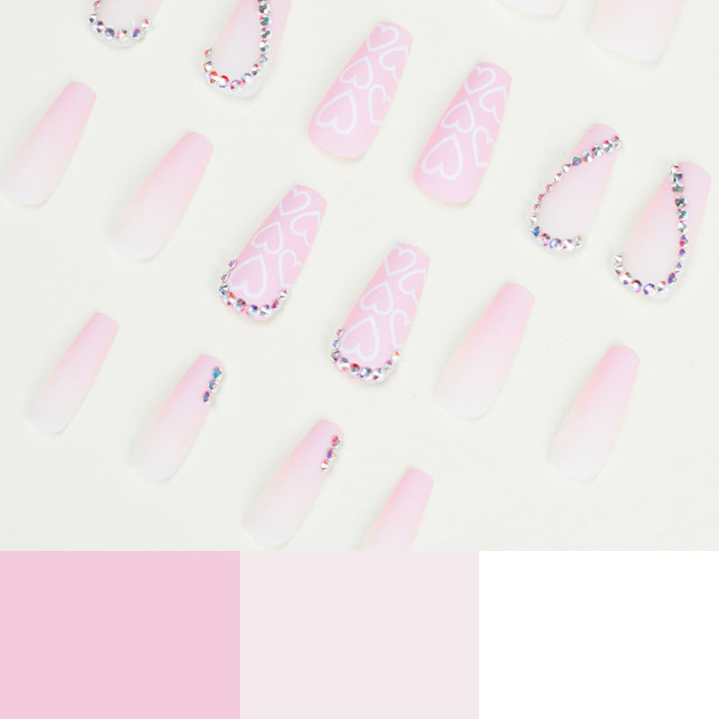 Heart Shape Rhinestone Nail Stickers Wear Armor