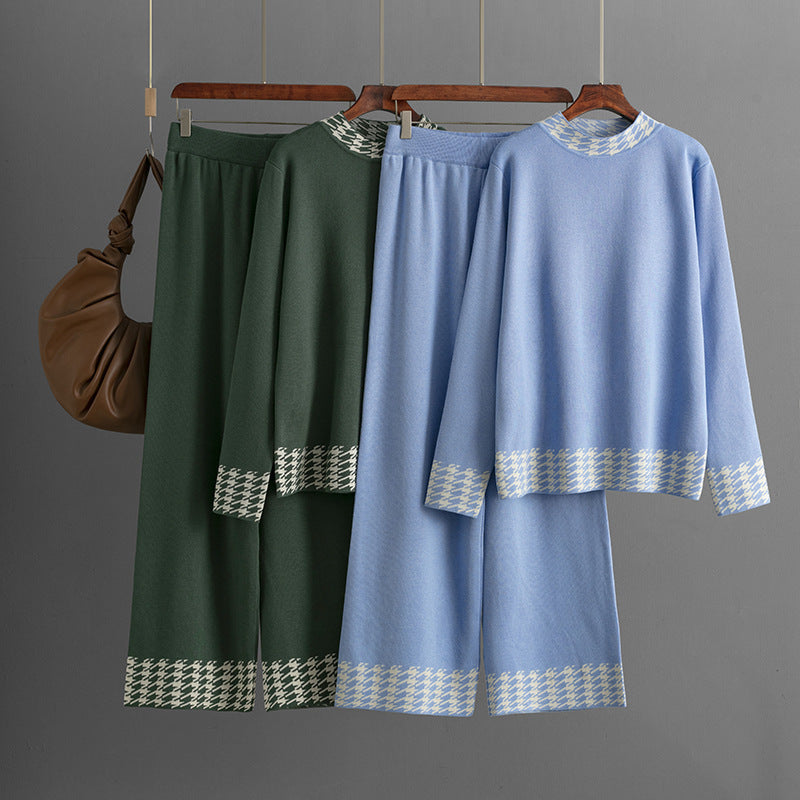 Women's Autumn And Winter Loose Pullover Two-piece Set