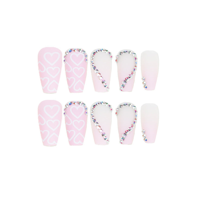 Heart Shape Rhinestone Nail Stickers Wear Armor